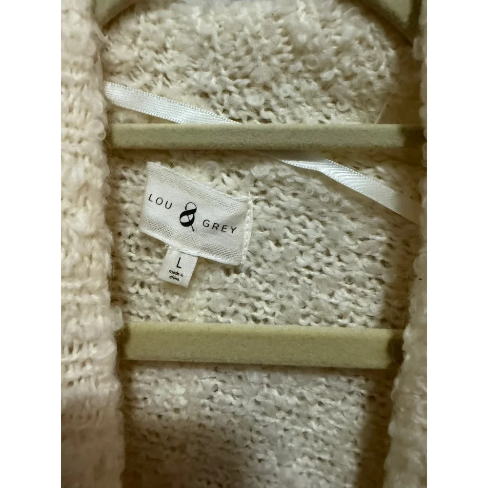 LOFT - Lou & Grey - oversized raglan sleeve open front cardigan - cream - Size L - Picture 3 of 3